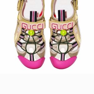 GUCCI Leather and Mesh Sandals NIB